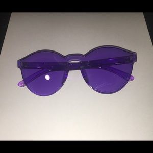 Purple & Red Translucent Monochromatic Sunglasses